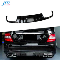 Arrière en Fiber De carbone Diffuseur de Lèvre de Spoiler Avec Grill pour Benz Classe C W204 C63 AMG 2008 2009 2010 2011 V Style FRP Voiture Pare-chocs