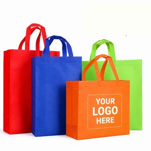 Sacs fourre-tout réutilisables en non-tissé personnalisables avec logo sur mesure pour la promotion quotidienne des courses au supermarché - Product Image 1
