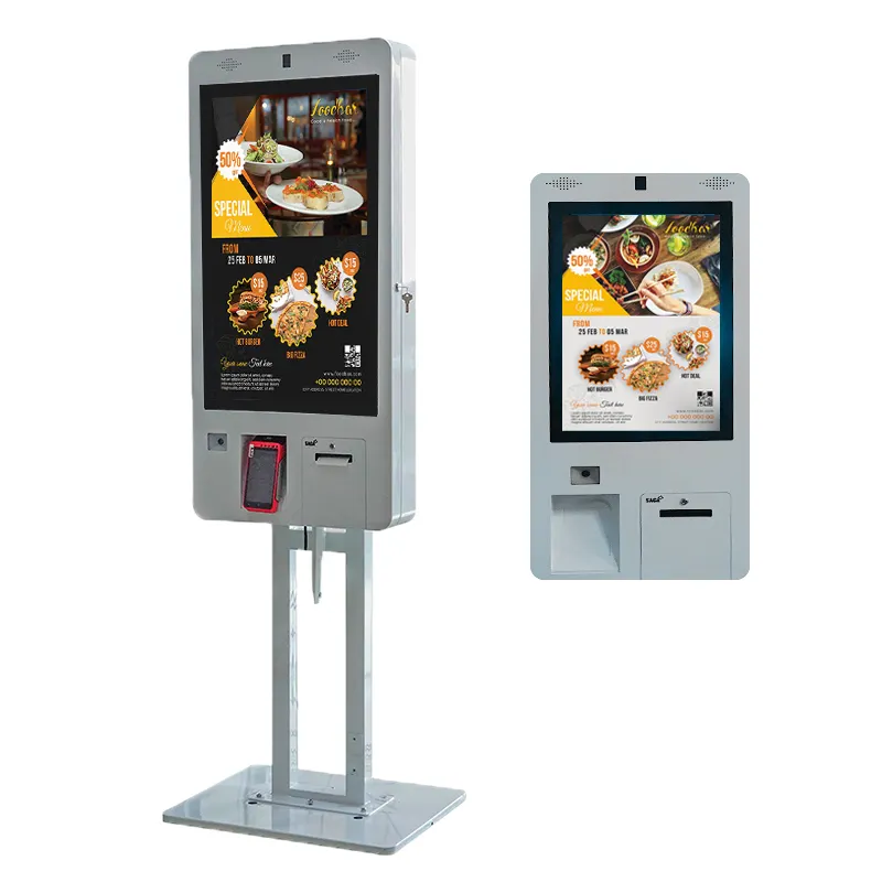מזון הזמנה עצמי שירות קיוסק 21.5 32 אינץ עצמי שירות מסעדה הזמנת תשלום קיוסק מכונת
