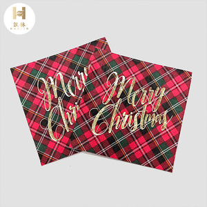 Christmas Paper Napkins 250mmx250mm Gold Foil Design Disposable For Holiday Use - Product Image 1