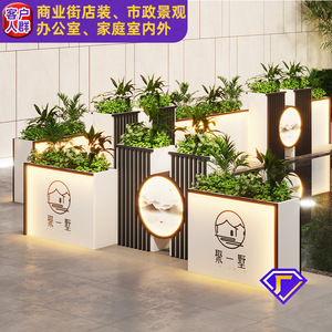 Chinese Style LED Flower Boxes With <b>Illuminated</b> Lettering For Municipal Road Landscaping Outdoor Use - Product Image 3