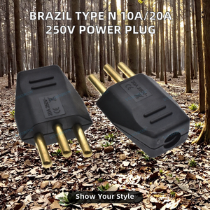 <span class=keywords><strong>Enchufe</strong></span> de nailon <span class=keywords><strong>tipo</strong></span> <span class=keywords><strong>N</strong></span> de Brasil con certificació<span class=keywords><strong>n</strong></span> CE para 10A/20A 250V, 3 pines, 3 tomas, con <span class=keywords><strong>enchufe</strong></span> para uso residencial - Product Image 2