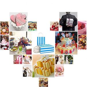 Petits sacs cadeaux rayés avec poignées en papier kraft pour Noël, anniversaires, mariages et fêtes, sacs en papier pour entreprises - Product Image 6