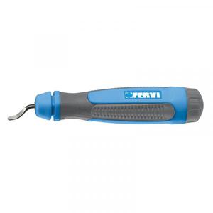 FERVI - 0411 Herramienta de desbarbado con 1 hoja y mango de plástico-EAN 8012667270025 CORTE Y DESBARBADO PLÁSTICO - Product Image 1