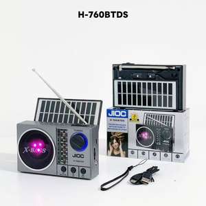 Radio <span class=keywords><strong>FM</strong></span> portátil de plástico JOC H-760BTDS con energía solar, altavoz inalámbrico, reproductor USB/TF y luz LED - Product Image 4