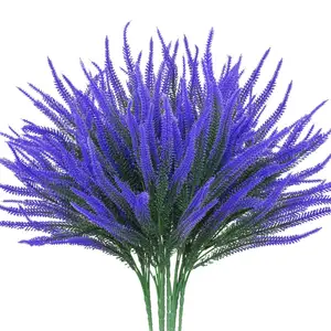 Großhandel mehrfarbige Lavender-Dekoration Simulation grüne Pflanze Hochzeit-Requisiten Simulation Blumen-Dekoration Lavender
