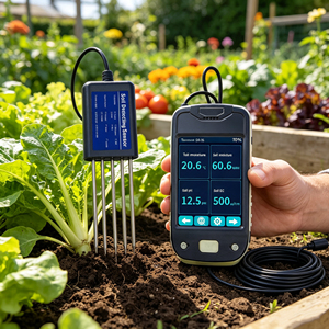 Kit <span class=keywords><strong>de</strong></span> test <span class=keywords><strong>de</strong></span> sol agricole 7 en 1 avec capteur et <span class=keywords><strong>appareil</strong></span> portable pour l'analyse du sol agricole, <span class=keywords><strong>mesure</strong></span> du pH, <span class=keywords><strong>de</strong></span> l'EC, du NPK et <span class=keywords><strong>de</strong></span> la température du sol - Product Image 1
