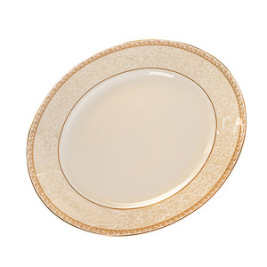 Gold Rimmed Porcelain Ceramic Dinnerware <b>Set</b> Dishwasher Safe for Hotel or Home Food <b>Serving</b>-Includes Plates and <b>Dishes</b> - Product Image 3