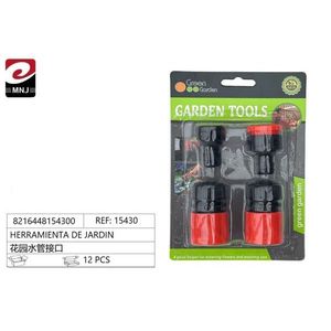 Green Garden Water Pipe Fitting Kit 12 Pcs Red Black Connectors For Garden Hose - Product Image 1