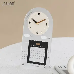 WOZOOM 판촉 새로운 디자인 작은 아크릴 DIY 달력 시계 테이블 아트 시계 홈 오피스 장식