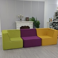 Canapé-lit modulaire moderne en tissu de luxe à deux places, fauteuil rembourré, couleur unie personnalisée, pour appartement, hôtel, canapé pliable pour salon