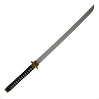 Arme de GN en Mousse PartyGears, Katana de Samouraï Japonais à Manche Noir, Jouet de Cosplay Ninja