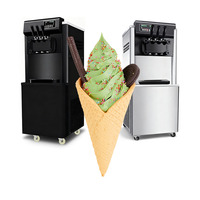 Machine à glace molle commerciale en acier inoxydable 25L/H, 3 saveurs, pour lait et eau, distributeur automatique de gelato