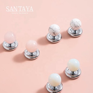 Santaya Chrome-plated Silver Brass Handles Kitchen <strong>Cabinet</strong> Pulls Bedroom Wardrobe Drawer <strong>Knobs</strong> <strong>Crystal</strong> Furniture Handle - Product Image 2