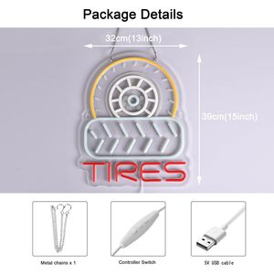 Tires Letreros Neon LED indoor hanging ambient light shop <b>sign</b> wall decoration light entrance indicator light luminous <b>sign</b> - Product Image 2