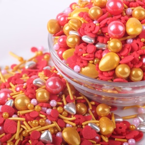 Lovebakery decorazioni torta di San Valentino a forma di cuore rosso per <span class=keywords><strong>oro</strong></span> commestibile e argento Confetti perle bottiglia di imballaggio per dessert - Product Image 5