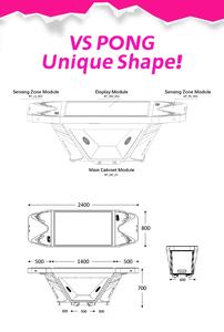 HEROVR Fun Digital Arcade Addictive Beer Pong Toss Game Table Equipment with Stainless Steel Modular Design Mobile Base for <span class=keywords><strong>Bar</strong></span> - Product Image 2