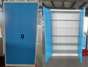 Armoire de rangement en acier à 2 portes avec 4 étagères métalliques réglables, armoire/penderie moderne pour cuisine, salle de sport, extérieur, prix de gros - Product Image 6