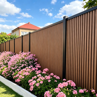 Clôture de jardin en WPC gris et blanc de 3 m (10 pi) de haut, 6x8, 5x4, 5x6, avec poteaux en bois, portails, sécurité extérieure, étanche et écologique