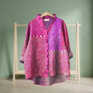Vestido Casual Estampado con Cuello en V, Corte Holgado, Volantes, Dobladillo Asimétrico y Manga Larga para Verano - Product Image 2