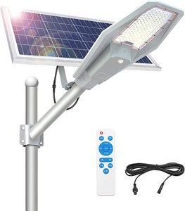 Lámpara Solar de Alta Potencia 100-400W IP65 con Sensor de Movimiento y Control Remoto para Iluminación de Calles y Activación por Movimiento - Product Image 1