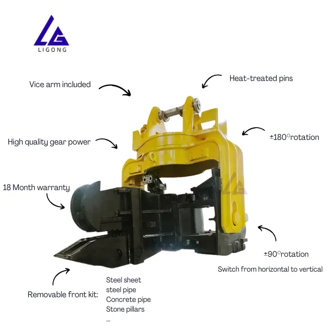 Escavatore ZX160 con impugnatura laterale, martello vibrante per piling