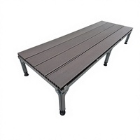 Plateforme de terrasse modulaire extérieure à taille adaptable avec poutres coupées sur mesure, sans soudure
