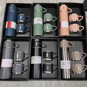 Geschenkset Flasche MIT tasse cách nhiệt chai nước Bộ Quà Tặng 304 SS chân không Flask & phích với 3 nắp kinh doanh giveaway - Product Image 5