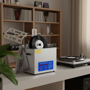 Nettoyeur à ultrasons Db 6L 180W avec minuterie numérique, machine de nettoyage de disques vinyles en acier inoxydable pour usage domestique - Product Image 2