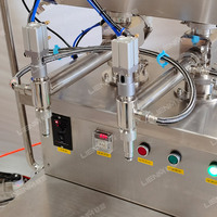 Petite machine de remplissage pour pâte de tomate et miel 2 têtes avec trémie de mélange chauffante Machine de remplissage de pâte de tomate au chocolat