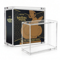 Boîtier en acrylique transparent avec couvercle magnétique pour boîte d'entraînement Elite de jeu de cartes à collectionner, protection pour lot de boosters