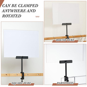 Support de panneau publicitaire JH-Mech avec pince rotative 8,5x11 pouces pour magasins de vêtements, bureaux, support de panneau <span class=keywords><strong>coulissant</strong></span> en métal - Product Image 4