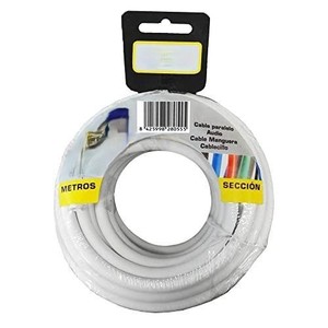 Cable paralelo de 2x0,50mm blanco de 20m para audio, ideal para instalaciones de sonido y conexiones eléctricas. - Product Image 1