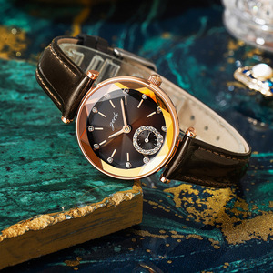 Montre pour femme exquise, petit design avec strass, style coréen, bracelet en cuir, nouvelle montre à quartz pour étudiantes - Product Image 6