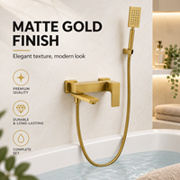 Système de douche mural de luxe moderne en or brossé pour baignoire, ensemble de douche pluie en acier inoxydable 304