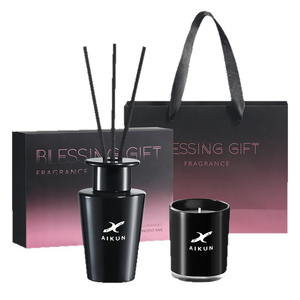 Coffret cadeau exquis AIKUN, bougie parfumée à la <span class=keywords><strong>cire</strong></span> de soja personnalisable, diffuseur de parfum à roseaux pour une ambiance chaleureuse et accueillante dans l'entrée - Product Image 6