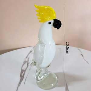 Figura Decorativa de Cacatúa de Vidrio Art Deco Hecha a Mano con Recubrimiento, 5 Diseños y Colores, 20.5 cm, Decoración de Mesa para Sala de Estar - Product Image 1