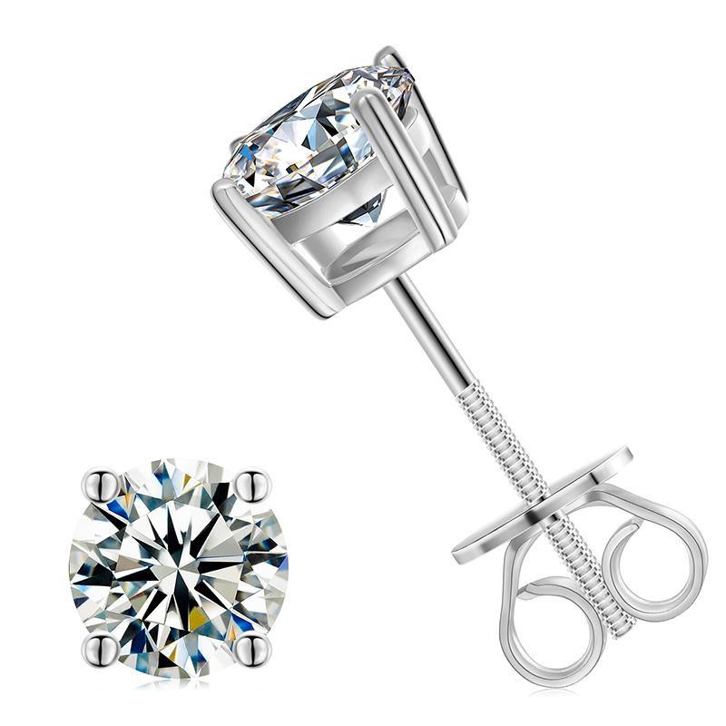 4 mm 0,3 ct/oreille - Or blanc