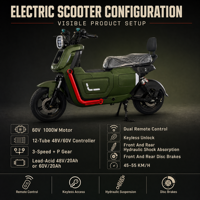Nouveauté 2025 – Trottinette Électrique 60V 1000W à Double Siège avec Frein à Tambour – Vente en Gros, Fournisseur d'Usine OEM/ODM pour la Livraison de Marchandises