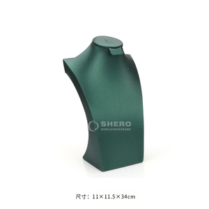 Busto de maniquí de MDF premium con cubierta de PU para exhibición de collares, para joyerías y marcas, pedido al por mayor, tamaño personalizado - Product Image 4