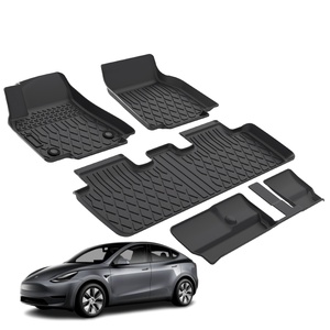 Alfombrillas de estilo deportivo de diseño personalizado para coche, accesorio exclusivo para Tesla Model Y, mejora del <span class=keywords><strong>Interior</strong></span> del coche - Product Image 1