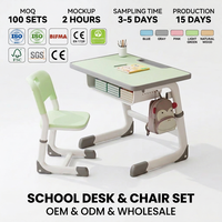 Ensemble de bureaux et chaises modernes et durables pour étudiants, avec hauteur réglable, pour appartement et bureau à domicile, mobilier de salle de classe scolaire