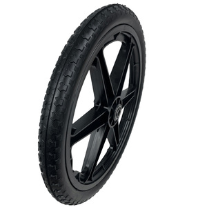 Rueda de espuma de poliuretano sólida sin aire de 20x1.95 pulgadas para carretilla, banda de rodadura firme, capacidad de carga de 80 kg, color gris - Product Image 1
