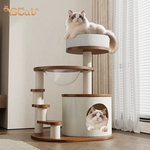 Kelas atas ramah lingkungan furnitur pohon kucing kondominium mewah alami pohon kucing dengan Sisal untuk menggaruk kayu kucing Pohon Menara - Product Image 1