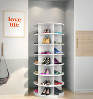 Meuble de rangement à chaussures en bois rotatif à 360 degrés intelligent et complet, avec porte miroir, moderne, pour le couloir