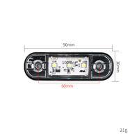 Feux de position latéraux et feux de gabarit en plastique scellé à LED SMD ambre rouge 3 LED 12V 4,3 pouces pour camion, remorque, poids lourd, bus, ajustement universel