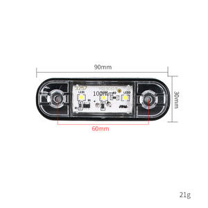 4.3 "pouces 12V 24V 3 LED feux de position latéraux rouges ambrés feux de gabarit scellés pour camion remorque camion bus <span class=keywords><strong>bateau</strong></span> - Product Image 6