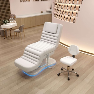 Fauteuil de lavage électrique réglable et pliable avec mécanisme de levage pour salons de beauté et spas, en cuir PU moderne - Product Image 1