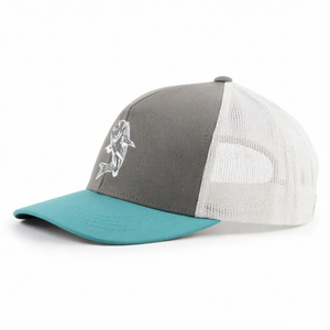 หมวกเบสบอลปักลายปลาแบบกำหนดเอง หมวกแก๊ปธีมตกปลา หมวกทรัคเกอร์ หมวกเบสบอล 6 แผง สำหรับทุกเพศ - Product Image 3