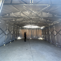 Tente Rétractable Industrielle pour Entrepôt, Garage Extérieur, Exposition, avec Structure en Acier, Imperméable, Ignifuge et Résistante au Vent